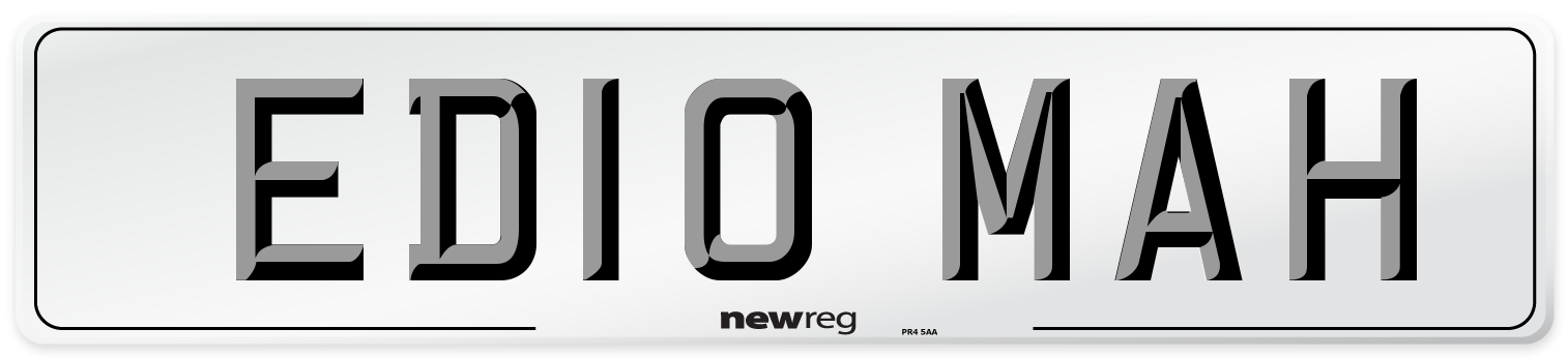 ED10 MAH Number Plate from New Reg